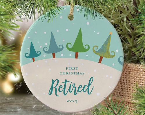 First Christmas Retired Ornament, Anniversary Ornament Custom, Retirement Gift For Man, Retiree Gifts, Woodland Ornaments, Happy Retirement