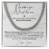 Promise Cuban Chain Necklace for Him, Sentimental Gift for Him, Gift Ideas for Boyfriend, Necklace for Valentine's Day