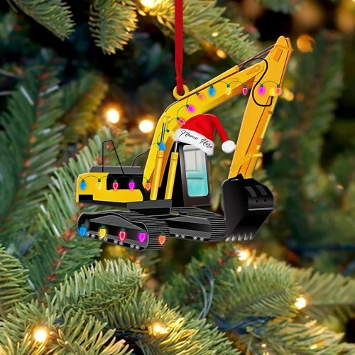 Excavator Christmas Personalized Ornaments, Excavator Lover Ornament, Christmas Gift For Excavator