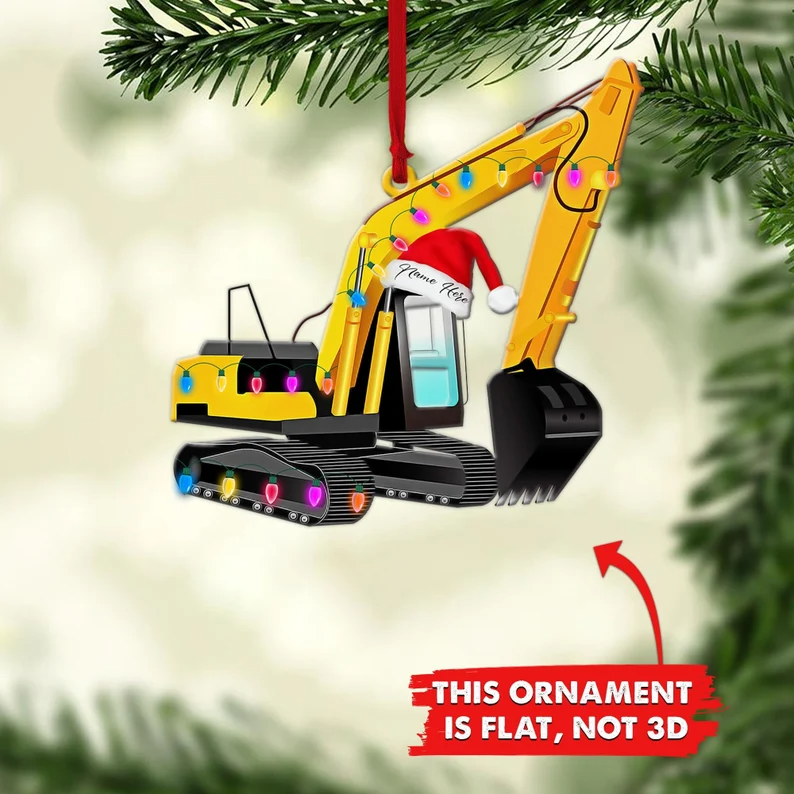 Excavator Christmas Personalized Ornaments, Excavator Lover Ornament, Christmas Gift For Excavator