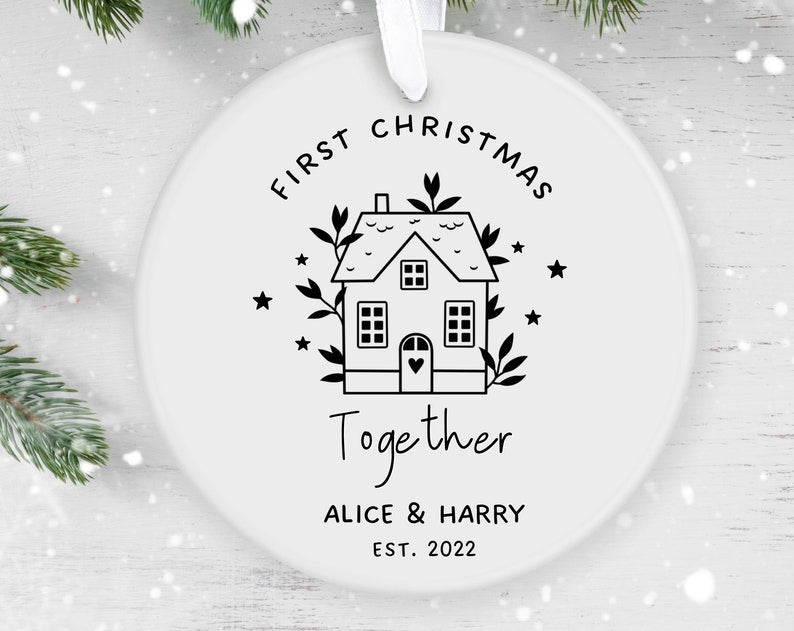Our First Christmas Together, 1St Christmas Together, Personalised Ceramic Decoration, Christmas Ornament , First Christmas Uk, Bauble