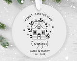 Our First Christmas Engaged, Personalised Ceramic Decoration, Christmas Ornament , Personalized  Christmas Ornament, First Christmas Uk