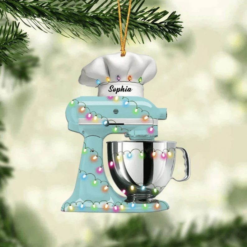 Personalized Baker Christmas Ornament, Baking Ornament, Mixer Personalized With Name Ornament, Christmas Ornament For Baking Lovers