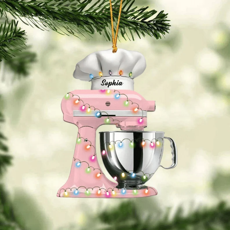 Personalized Baker Christmas Ornament, Baking Ornament, Mixer Personalized With Name Ornament, Christmas Ornament For Baking Lovers