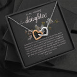 To My Daughter Necklace (From Dad) Interlocking Hearts Necklace, Father to Daughter Gift, Birthday Gift To Daughter From Dad, Love Dad