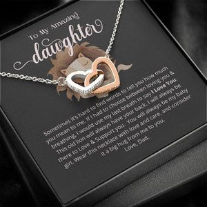 To My Daughter Necklace Interlocking Hearts Necklace, Gift for Daughter from Dad, Daughter Necklace, Gift for Daughter, Daughter Jewelry