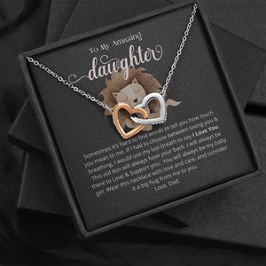 To My Daughter Necklace Interlocking Hearts Necklace, Gift for Daughter from Dad, Daughter Necklace, Gift for Daughter, Daughter Jewelry