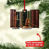 Lawyer Judge Personalized Flat Ornaments, Lawyer Attorney Custom Christmas Ornament, Law Justice Gift