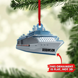 Cruise Ship Personalized Flat Ornament, Custom Sailboat Cruiser Christmas Ornament, Cruise Ship Lover