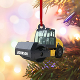 Road Roller Personalized Flat Ornaments, Compaction Rollers Custom Christmas Ornament, Gift For Construction Work