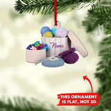 Knitting Crochet Custom Flat Ornament, Knitting Personalized Christmas Ornament, Knitting Lovers Gift