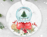 Our First Christmas Engaged, Personalised Ceramic Decoration, Christmas Ornament , Personalized  Christmas Ornament, First Christmas Uk