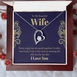 Forever Love Necklace, Husband to Wife Gift, Wife Necklace Gift, Birthday Gift for Wife, Wife Birthday Gift, Message Card Jewelry