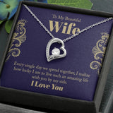 Forever Love Necklace, Husband to Wife Gift, Wife Necklace Gift, Birthday Gift for Wife, Wife Birthday Gift, Message Card Jewelry