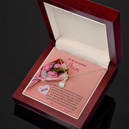 Jewelry, Necklace, Personalized Message Card, Mother's Day Gift, A Bunch Of Roses, Alluring Beauty Necklace, To Mom From Daughter Son