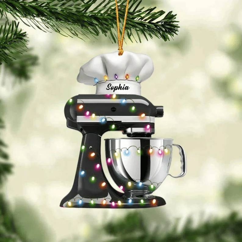 Personalized Baker Christmas Ornament, Baking Ornament, Mixer Personalized With Name Ornament, Christmas Ornament For Baking Lovers