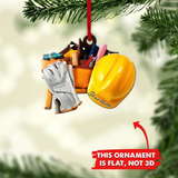 Mechanic Tools Set Civil Engineer Personalized Flat Ornaments, Custom Mechanic Tool Kit Christmas Ornament, Mechanic Worker Lover Fan