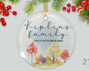 Personalized Christmas Glass Ornament Custom Ornament Family Est Anniversary Christmas Ornament Tree Ornaments Fall Decor Family Ornament