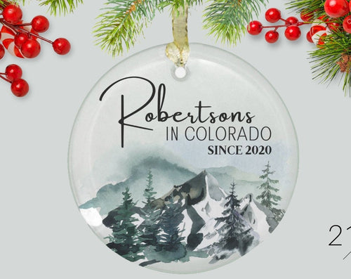 Personalized Christmas Glass Ornament Custom Living In State Since Family Anniversary Christmas Ornament Tree Ornaments Memorial Ornament