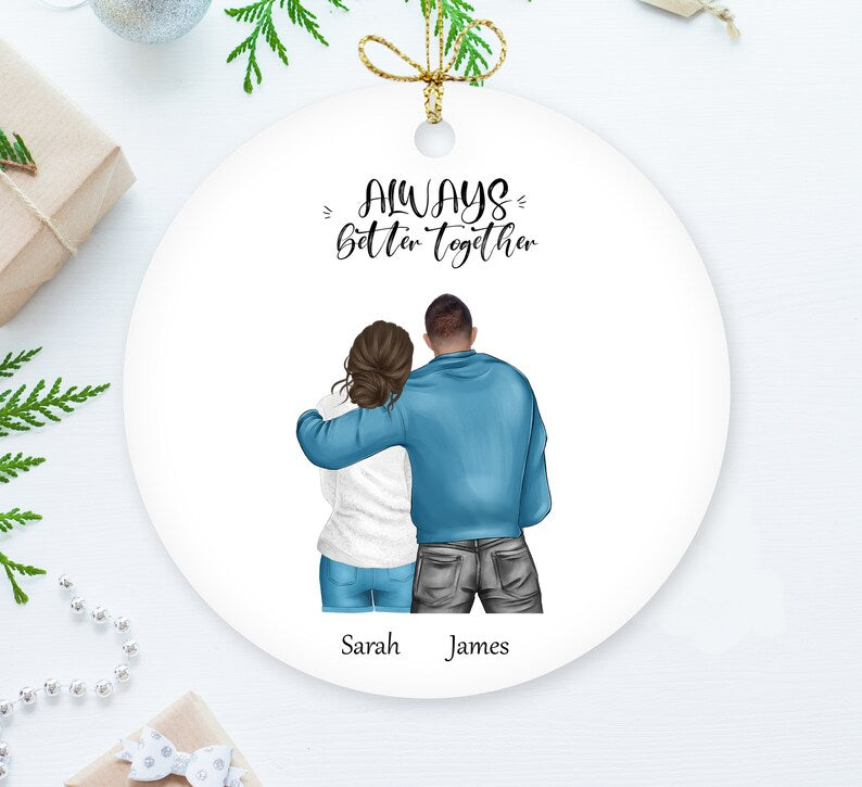 Ornament For Boyfriend, Ornament For Husband, First Christmas Together, Anniversary Ornament, Gift For Her, Gift For Wife, Couple Ornament