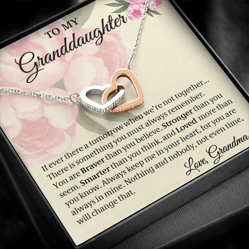 Gift From Grandma, To My Granddaughter, Granddaughter Gift, Interlocking Hearts Necklace