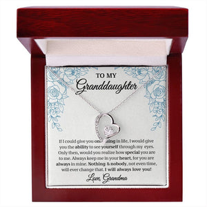 To My Granddaughter, Granddaughter Gift, Gift From Grandma, Forever Love Necklace, 14k White Gold Gift
