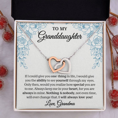To My Granddaughter, Granddaughter Gift, Gift From Grandma, Interlocking Hearts Necklace