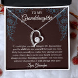 To My Granddaughter, Granddaughter Gift, Gift From Grandpa, Forever Love Necklace, 14k White Gold Gift