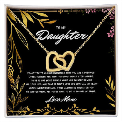Hearts Necklace for Daughter from Mom - Interlocking Hearts Necklace for Daughter, Necklace for Her