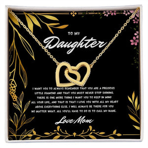 Hearts Necklace for Daughter from Mom - Interlocking Hearts Necklace for Daughter, Necklace for Her