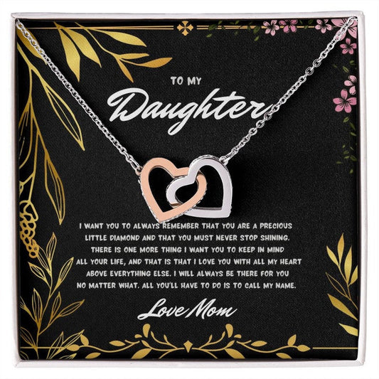 Hearts Necklace for Daughter from Mom - Interlocking Hearts Necklace for Daughter, Necklace for Her