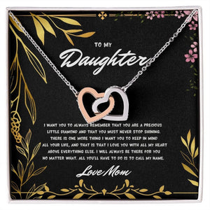 Hearts Necklace for Daughter from Mom - Interlocking Hearts Necklace for Daughter, Necklace for Her