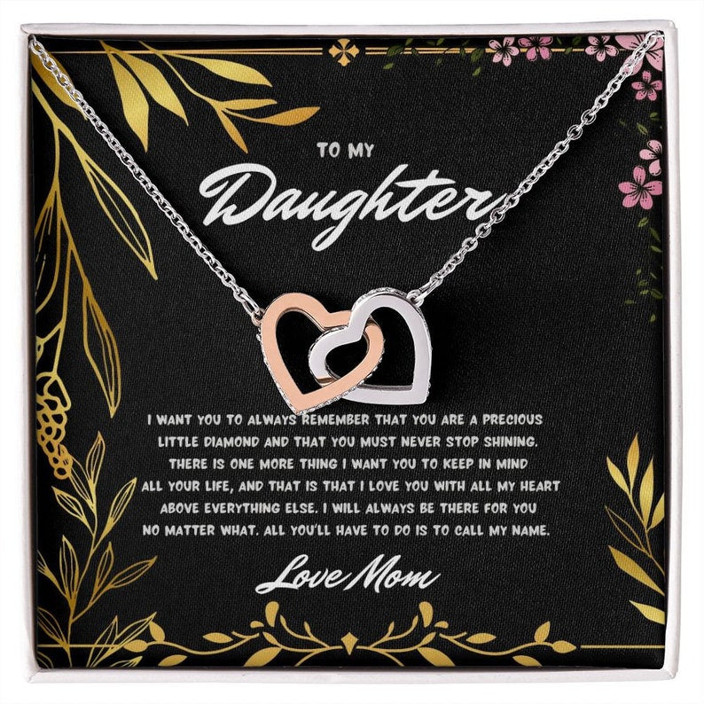 Hearts Necklace for Daughter from Mom - Interlocking Hearts Necklace for Daughter, Necklace for Her