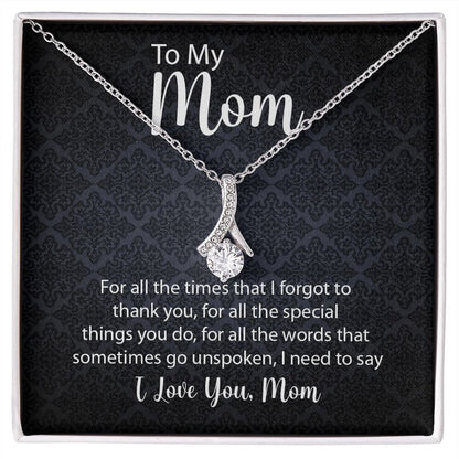 Jewelry, Necklace, Message Card, Mother's Day Gift, Square Pattern, Alluring Beauty Necklace Gift, To Mom From Daughter Son