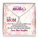 Jewelry, Necklace, Custom Message Card, Happy Mother's Day Gift, Pink Line Flower Pattern, Alluring Beauty Necklace Gift, , To Mom, From Daughter Son