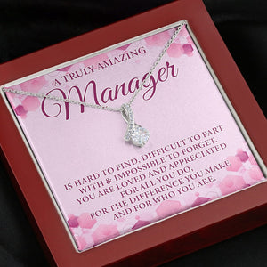 A Truly Amazing Manager Alluring Beauty Necklace, Manager Gift, Gift For Manager Retirement, Gift For Female Manager, Manager Appreciation Necklace