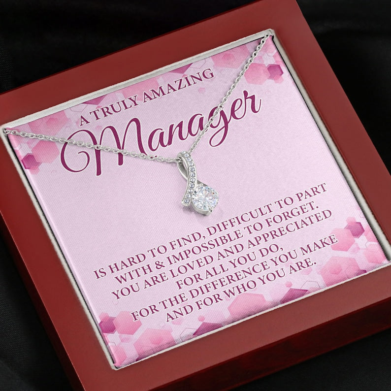 A Truly Amazing Manager Alluring Beauty Necklace, Manager Gift, Gift For Manager Retirement, Gift For Female Manager, Manager Appreciation Necklace