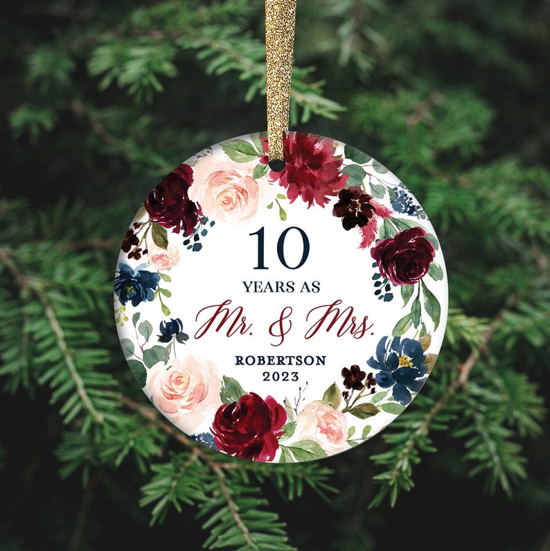 Anniversary Gift, Personalized Anniversary Christmas Ornament, Wedding Anniversary 10Th Anniversary, 50Th Anniversary, Custom Anniversary