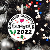 Engaged Christmas Ornament - Our First Christmas Engaged  - Classic Engaged Ornament - Engagement Ornament Gift