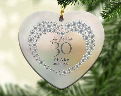 30Th Wedding Anniversary Ornament, Custom Milestone Anniversary Ornament, Custom Name Ornament, Personalized Couple Ornaments, Gift Ornament