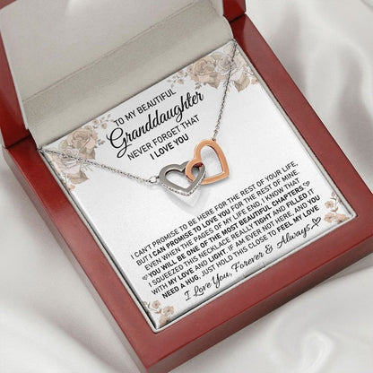 To My Beautiful Granddaughter, Granddaughter Gift, Granddaughter Necklace, Interlocking Hearts Necklace