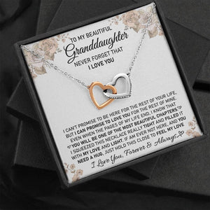 To My Beautiful Granddaughter, Granddaughter Gift, Granddaughter Necklace, Interlocking Hearts Necklace