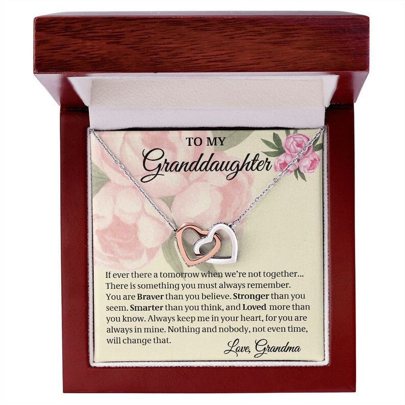 Gift From Grandma, To My Granddaughter, Granddaughter Gift, Interlocking Hearts Necklace