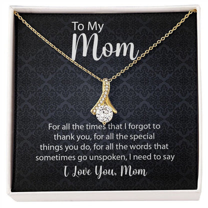 Jewelry, Necklace, Message Card, Mother's Day Gift, Square Pattern, Alluring Beauty Necklace Gift, To Mom From Daughter Son