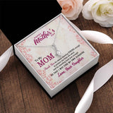 Jewelry, Necklace, Custom Message Card, Happy Mother's Day Gift, Pink Line Flower Pattern, Alluring Beauty Necklace Gift, , To Mom, From Daughter Son