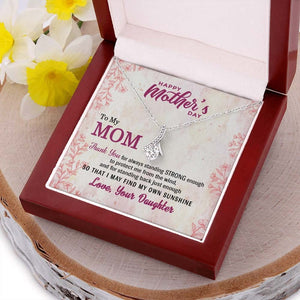 Jewelry, Necklace, Custom Message Card, Happy Mother's Day Gift, Pink Line Flower Pattern, Alluring Beauty Necklace Gift, , To Mom, From Daughter Son