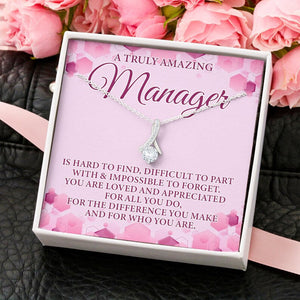 A Truly Amazing Manager Alluring Beauty Necklace, Manager Gift, Gift For Manager Retirement, Gift For Female Manager, Manager Appreciation Necklace