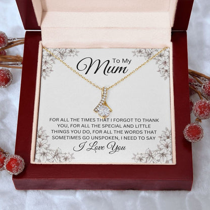 Jewelry, Necklace, Message Card, Mother's Day Gift, White Flowers, Alluring Beauty Necklace Gift , To Mum, From Daughter, Son