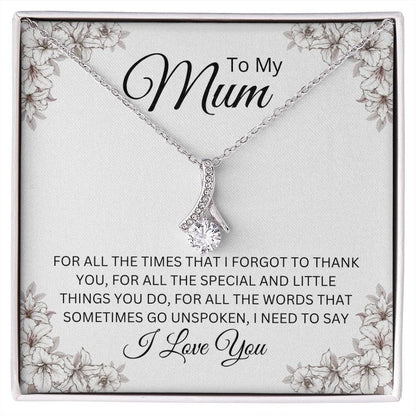 Jewelry, Necklace, Message Card, Mother's Day Gift, White Flowers, Alluring Beauty Necklace Gift , To Mum, From Daughter, Son