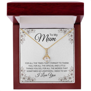 Jewelry, Necklace, Message Card, Mother's Day Gift, White Flowers, Alluring Beauty Necklace Gift , To Mum, From Daughter, Son